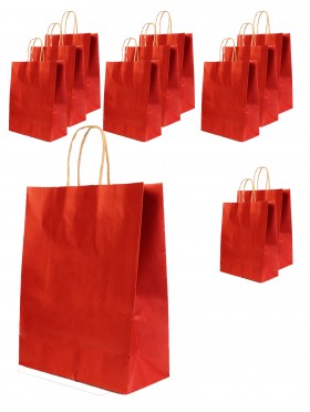 Solid Color Kraft Paper Gift Bags(12Pcs) 13"X10.2"X4.7"